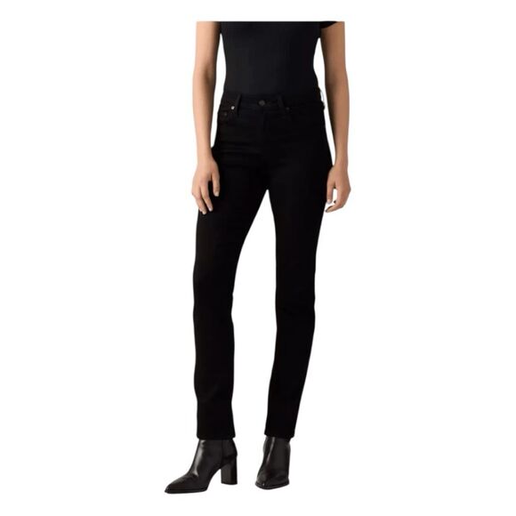 Levi's 724 High Rise Straight Leg Jeans Soft Black Denim 29 - Picture 1 of 11